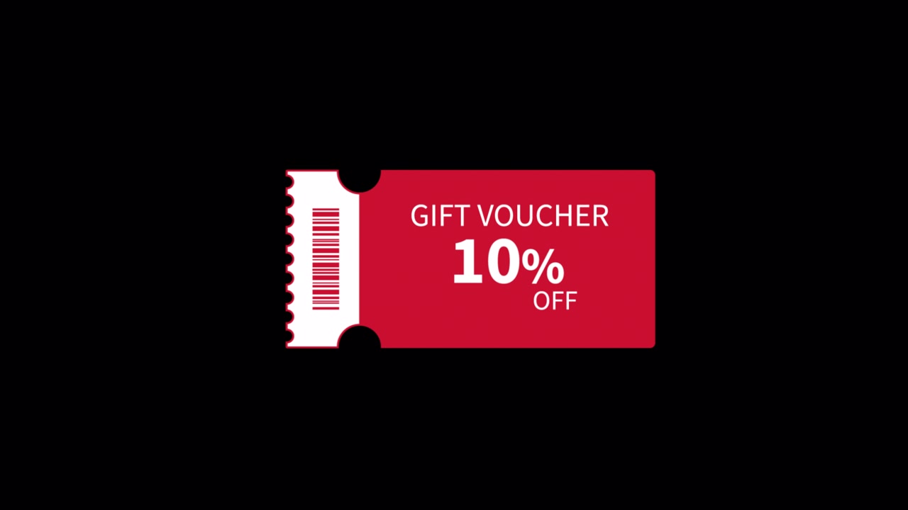 Vale de Regalo Rojo con 10 por Ciento de Descuento