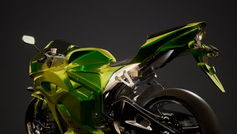 moto sport bike in dark studio with bright lights