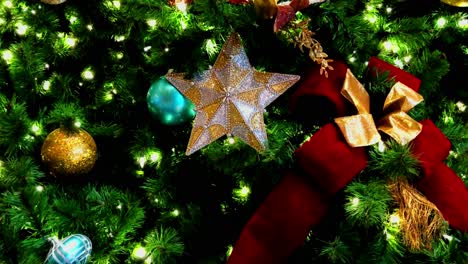 a holiday tree, beautifully trimmed for the season