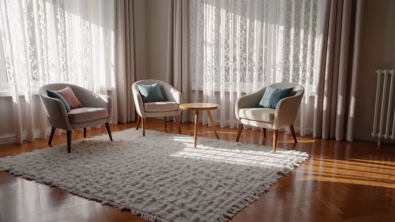 Cozy Living Room with Sunlight