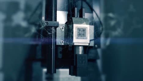 vista de cerca de una máquina industrial compleja con un enfoque en los componentes de precisión y el diseño de ingeniería