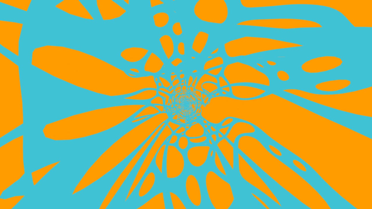 Blue Wave On Orange Background