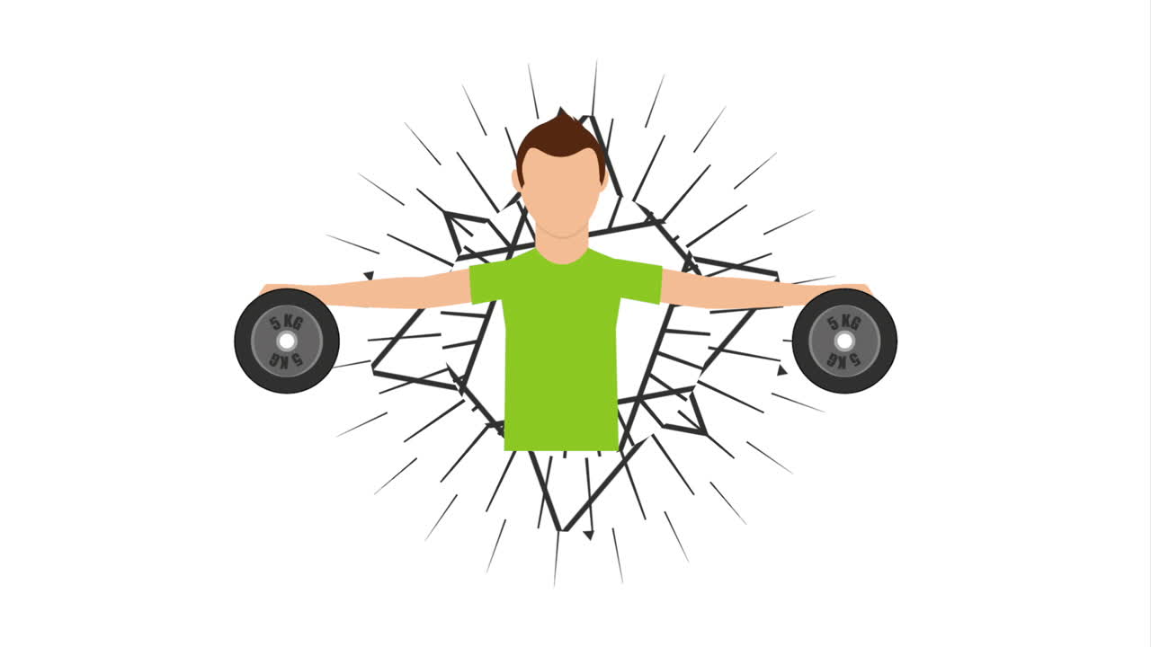 벨을 들어 올리는 남자