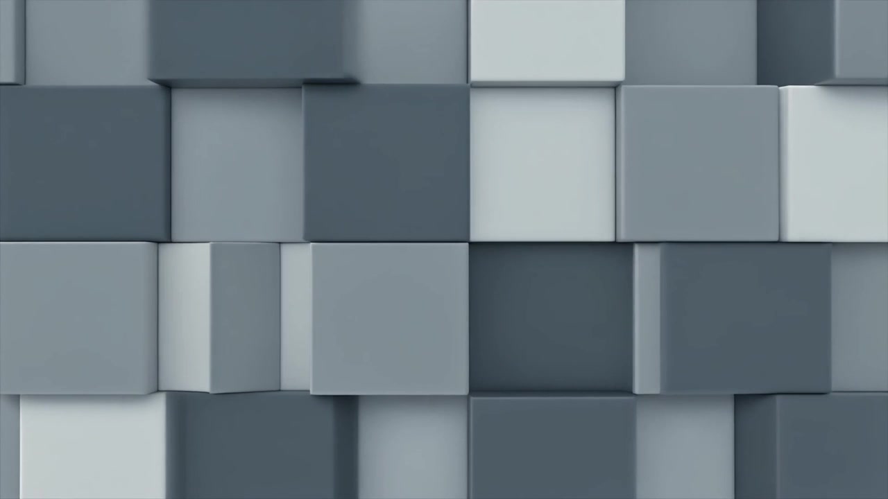 Abstract Background of Moving Grey and White 3D Cubes