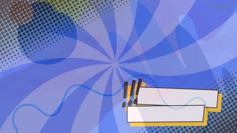 animación digital de banners con espacio de copia y formas abstractas contra un fondo radial azul