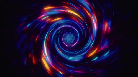 fast rotating blue and orange vortex spiral