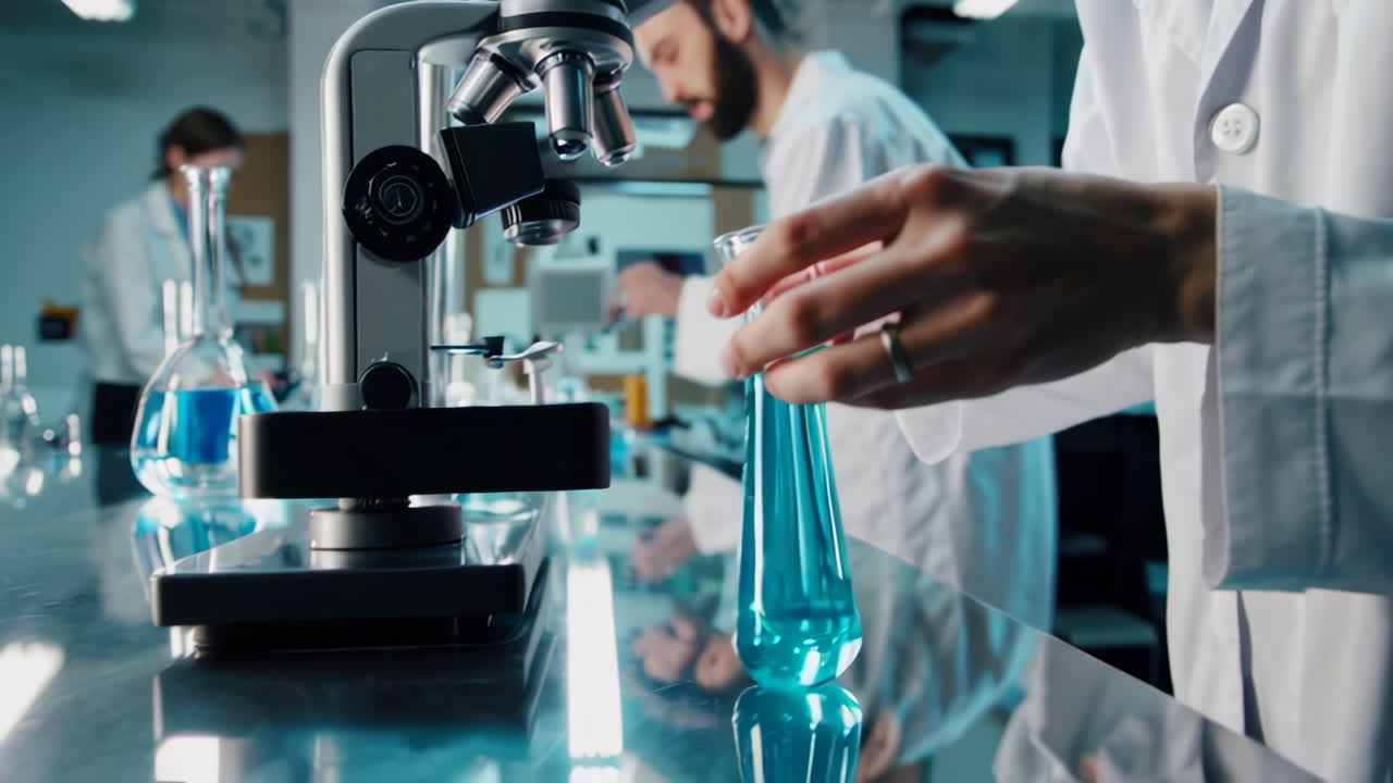 científicos que llevan a cabo experimentos en un entorno de laboratorio