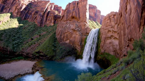majestic havasu falls cascading into turquoise pools within a scenic canyon