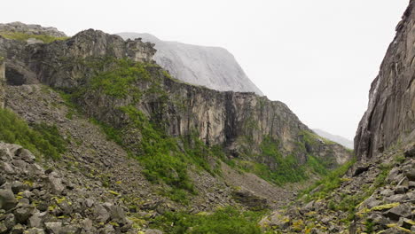 rocky landscape of hellmojuvet canyon in northern norway