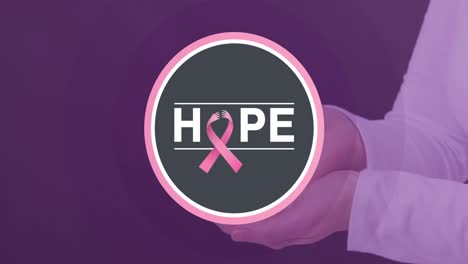 animación de concienciación sobre el cáncer de mama texto sobre mujer caucásica
