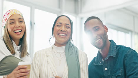 business people, portrait or laughing in meeting