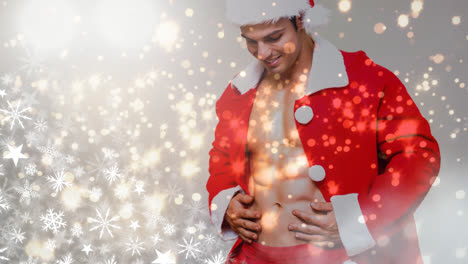 Fit-sexy-Santa-man-with-glowing-lights