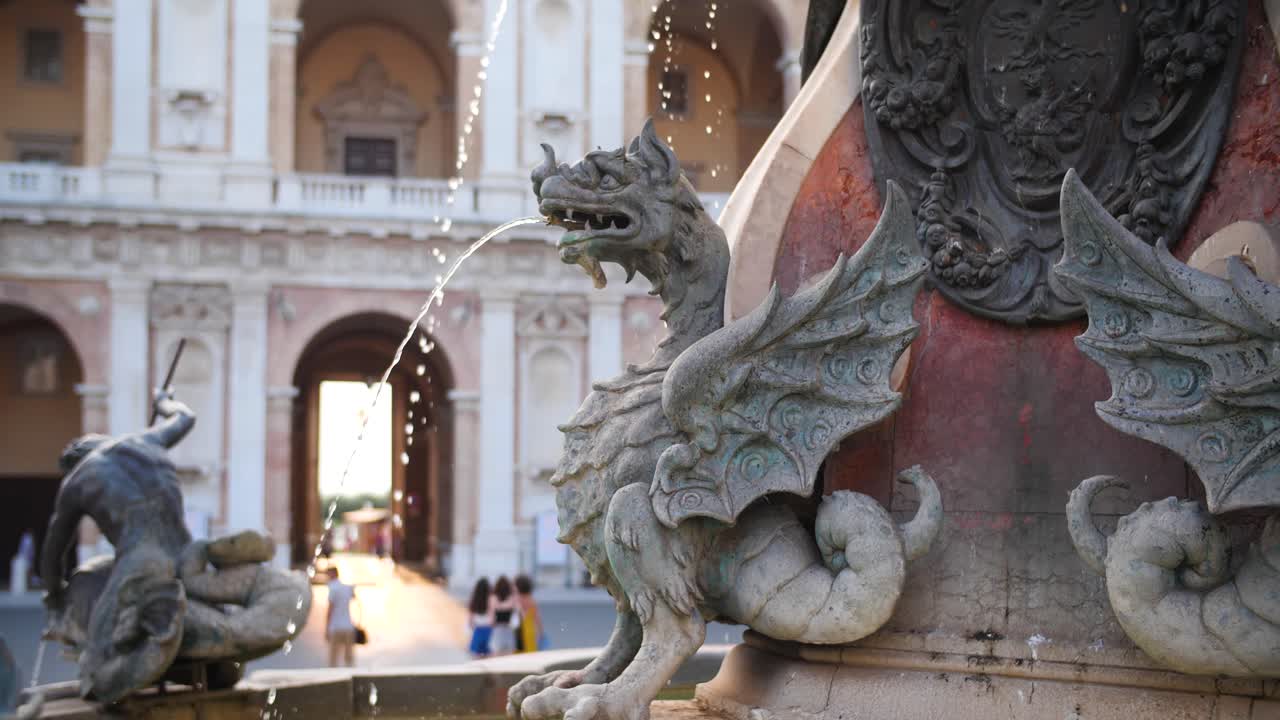 Ancient Dragon Fountain in Italy
