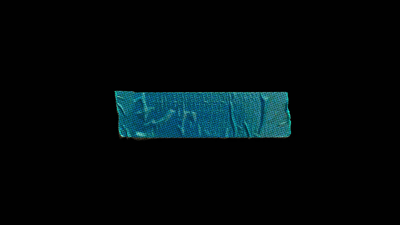 Animated Blue Green Tape Glitch Effect on Black Background
