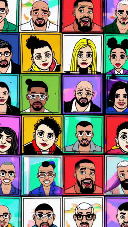 grid of diverse cartoon avatars