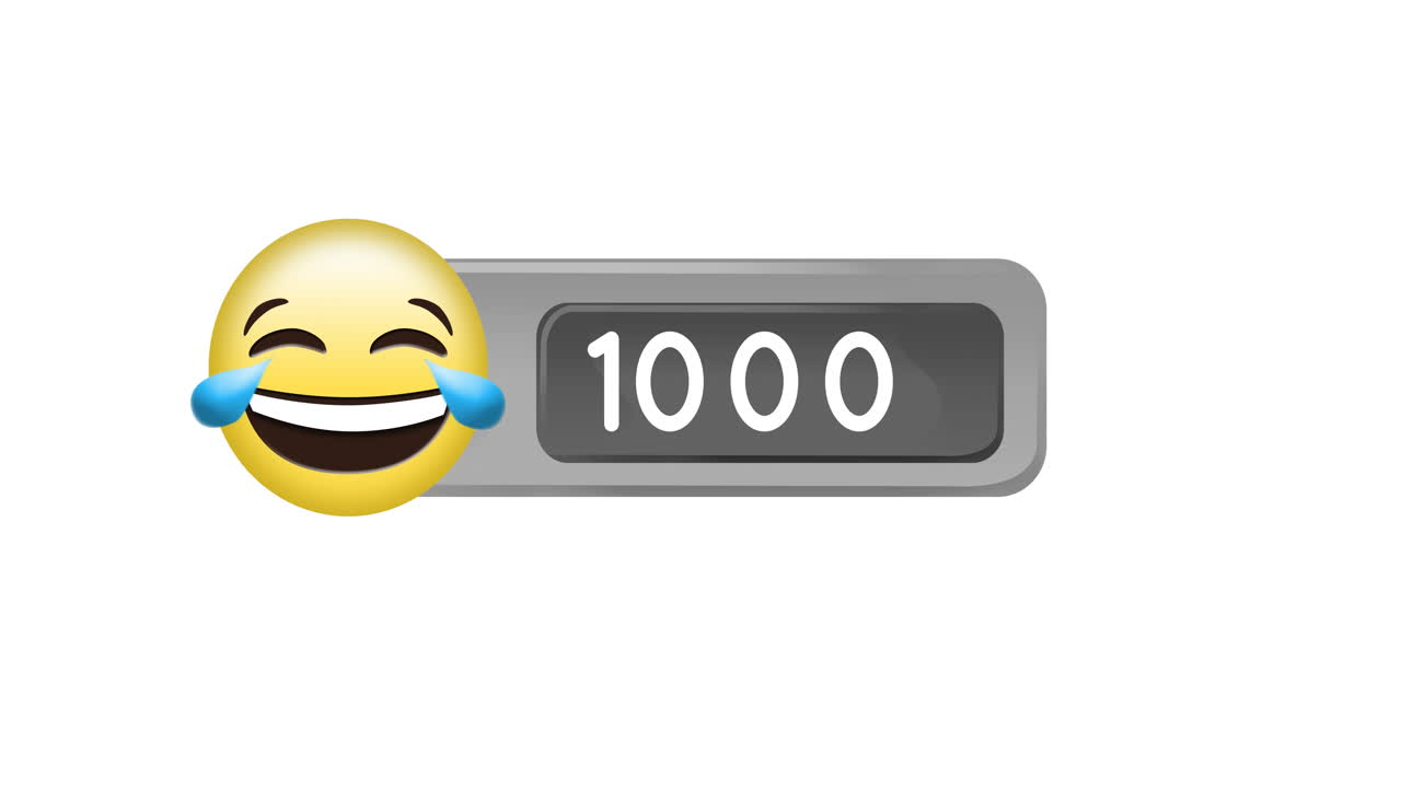 Face with tears of joy emoji with numbers 4k