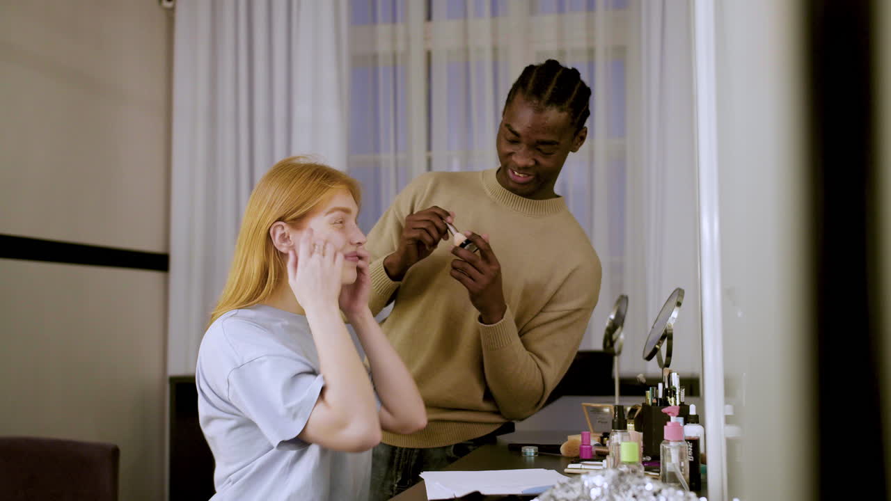 Young woman on the dressing room
