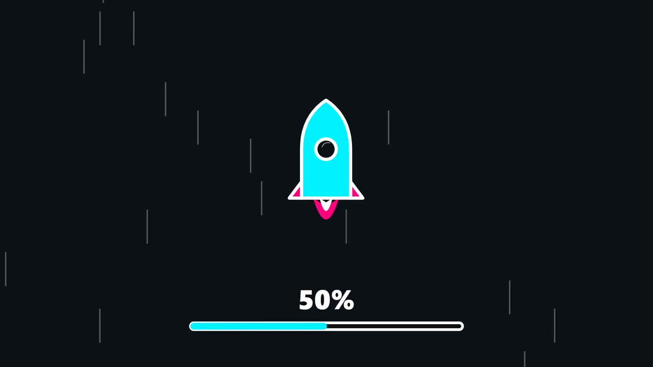 Animated Rocket Ship Loading Progress Bar