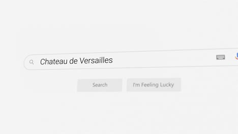 searching for chateau de versailles on internet browser