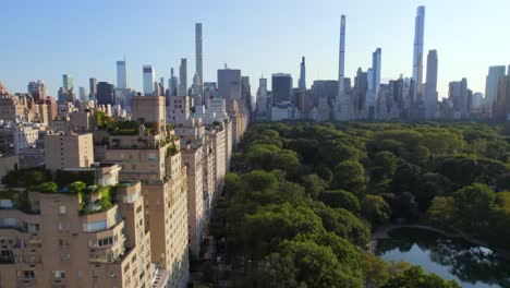 september 2021 - 4k aerial of manhattan from central park, nyc, usa