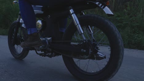 Motorcycle journey through scenic countryside