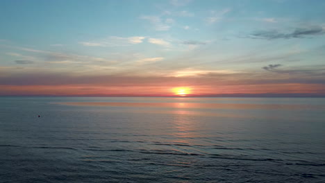 Dron-Flying-Over-Sea-in-a-Beautiful-Sunset