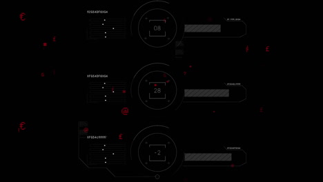 animation of data processing on black background