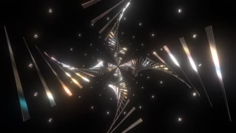 Abstract 3D Render - Glowing Metallic Spiral Tunnel