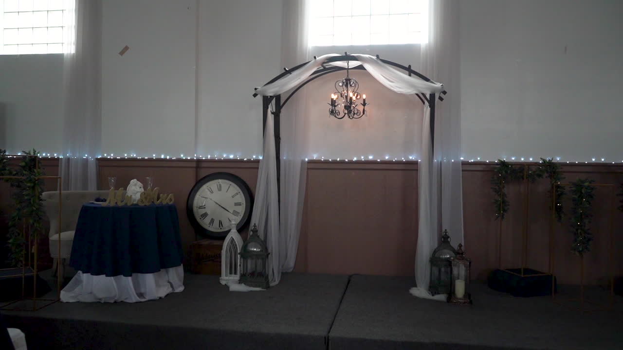 wedding altar gimbal footage indoor venue