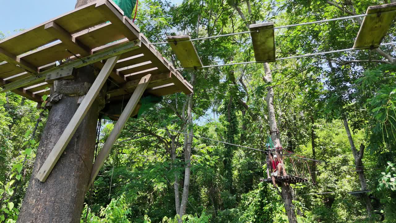 Ziplining through the forest