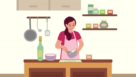 woman cooking in a kitchen