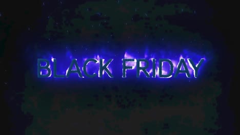 Animation-Von-Black-Friday-Text-In-Brennenden-Flammen-Auf-Dunklem-Hintergrund