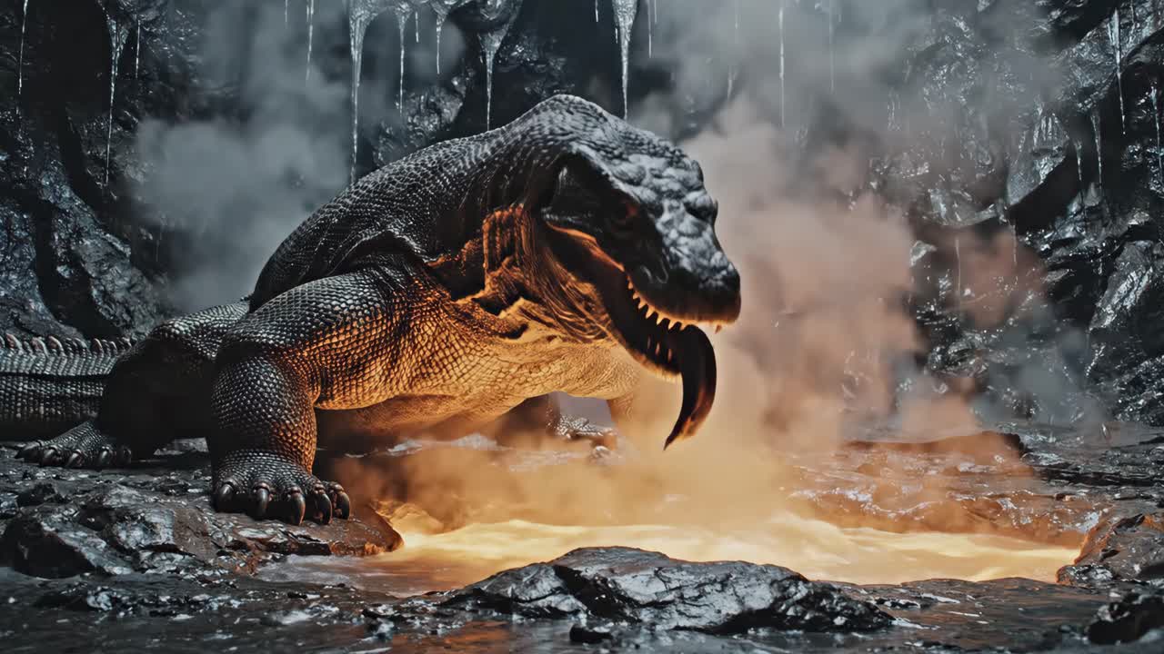 Komodo Dragon in Cave