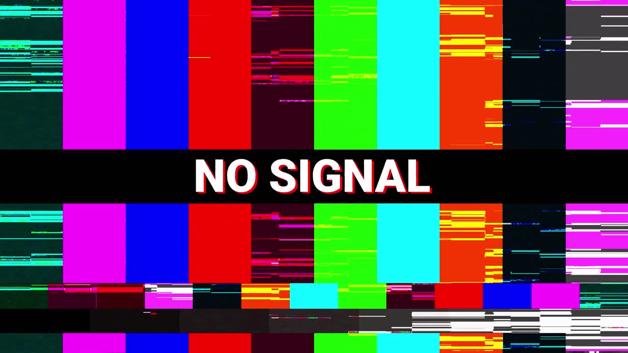 No Signal Glitch with Colorful TV Test Pattern