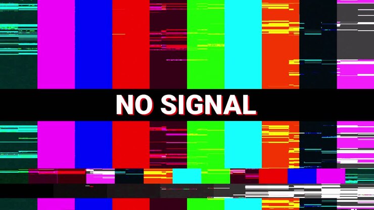 No Signal Glitch with Colorful TV Test Pattern