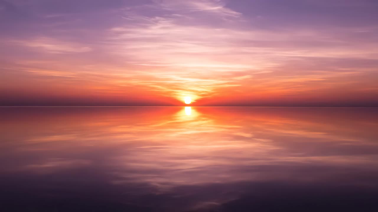 Beautiful sunset reflecting in calm water