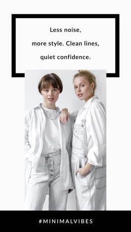 minimalist fashion and style with two women