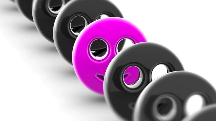 Smile icon. Looping footage has 4K resolution.