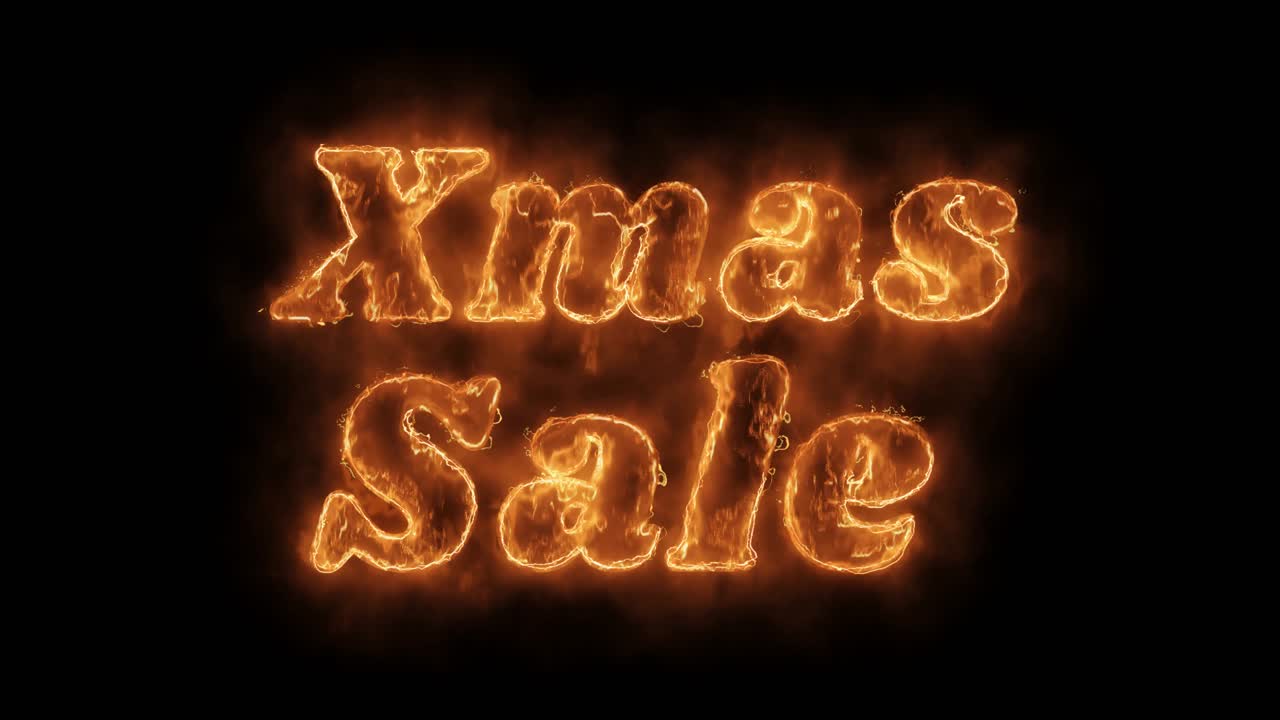 Burning Christmas Sale Text