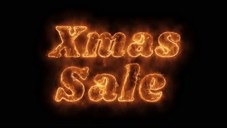 burning christmas sale text