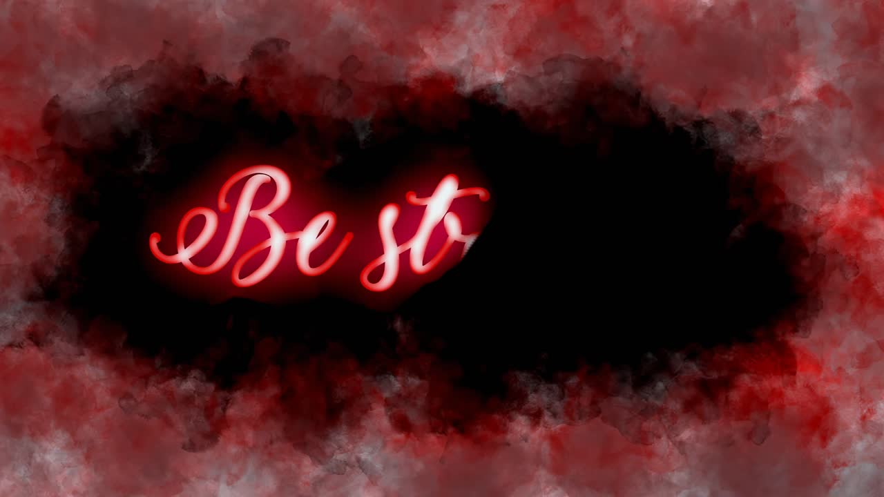 pinceladas agudas que revelan un mensaje de texto motivacional rojo sobre una superficie oscura: sé fuerte