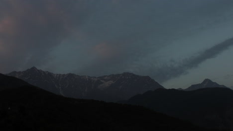 day to night timelapse of clouds over himalayas