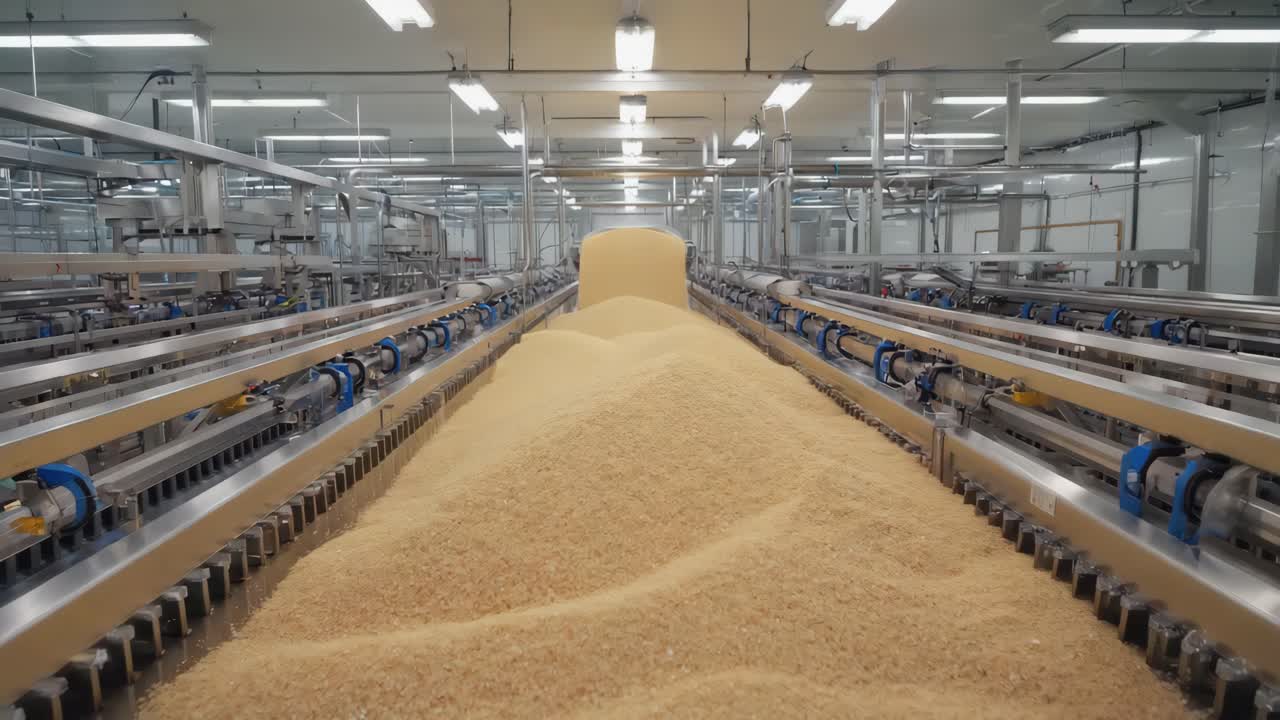 Rice Production Line in a Modern Factory