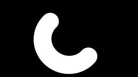 animation of white half ring rotating on a dark black background.