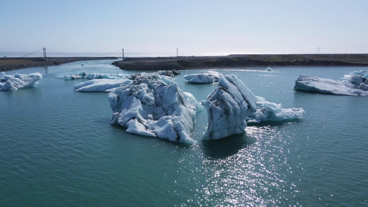 아이슬란드 4k-1 빙하의 무인 항공기 보기