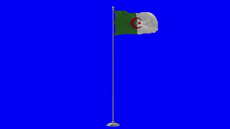 argelia ilustración 3d de la bandera ondeando en un poste con llave de croma