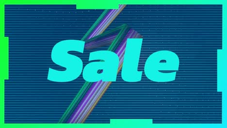 Animation-of-sale-text-and-shapes-on-blue-background