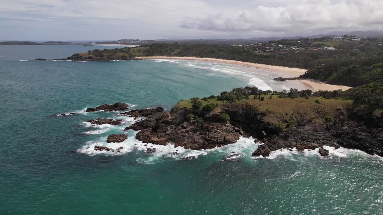 Diggers Beach In Coffs Harbour, NSW, Australia - Aerial Shot