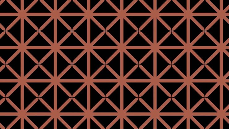 Exclusive pattern detail with geometric shapes based on moving triangles