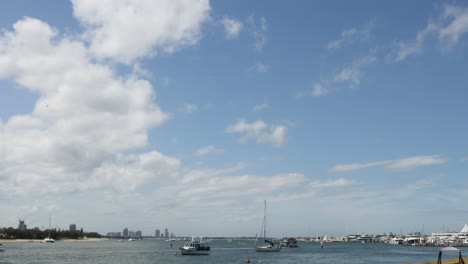 boats and people at a marina